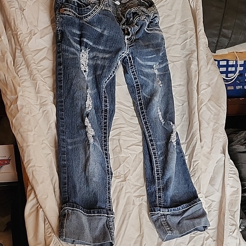 Angels Blue Boyfriend Jeans with Distressed Details